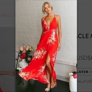Backless sexy red maxi dress 😍